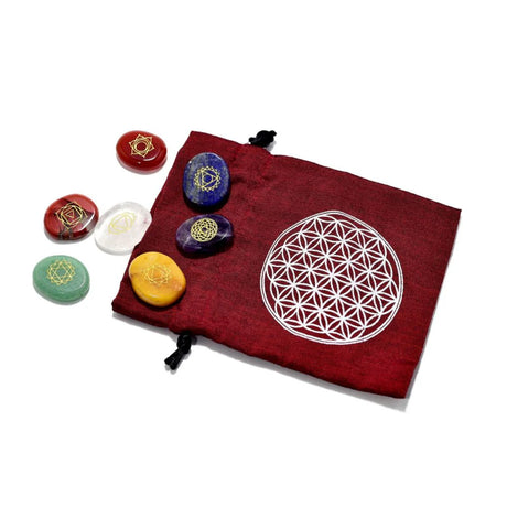 7 Engraved Crystals Chakra Set
