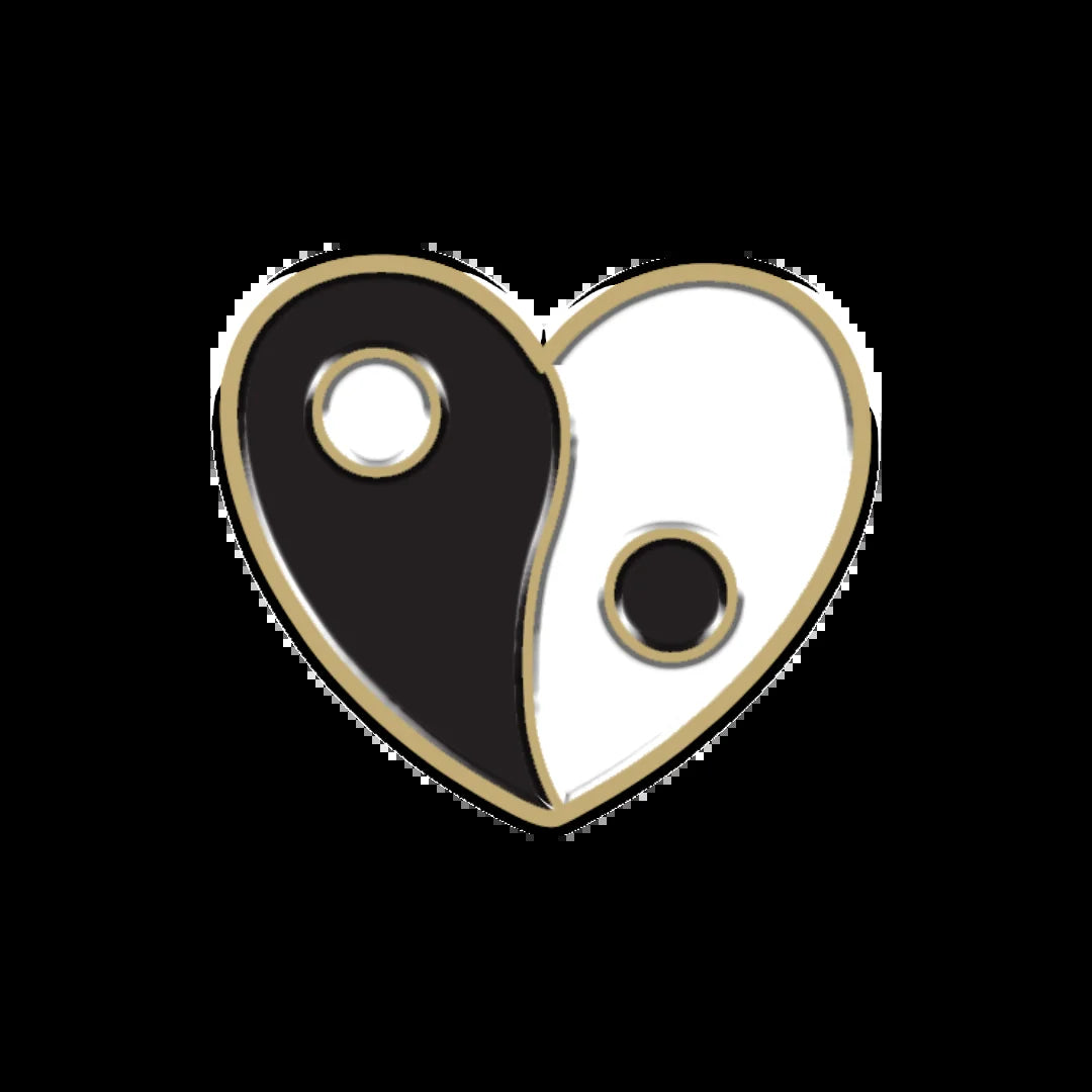 Yin yang heart pet collar charm