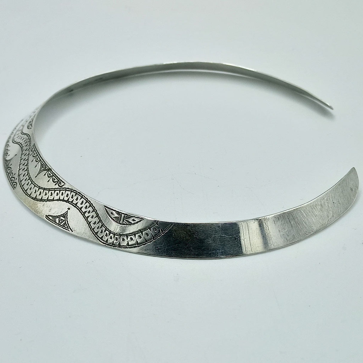 925 Sterling Silver Necklace, Crafted Silver Necklace, Silver Rigid Choker, African Cuff Necklace, Shiny Silver Rigid Necklace,