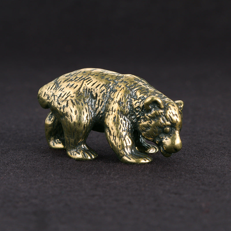 Antique brass bear figurine