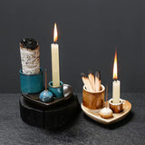5-in-1 Ceramic Incense & Candle Holder – with Ash Catcher Tray – view 4