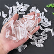 Raw clear quartz crystal points