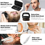 15 Pcs Birthday Gifts for Men Beard Care Set for Him Dad Birthday Gifts Basket Ideas Kit for Men Tumbler Bath Robe for Father'S Day Dad Husband Boyfriend Box (Unhooded,Black)