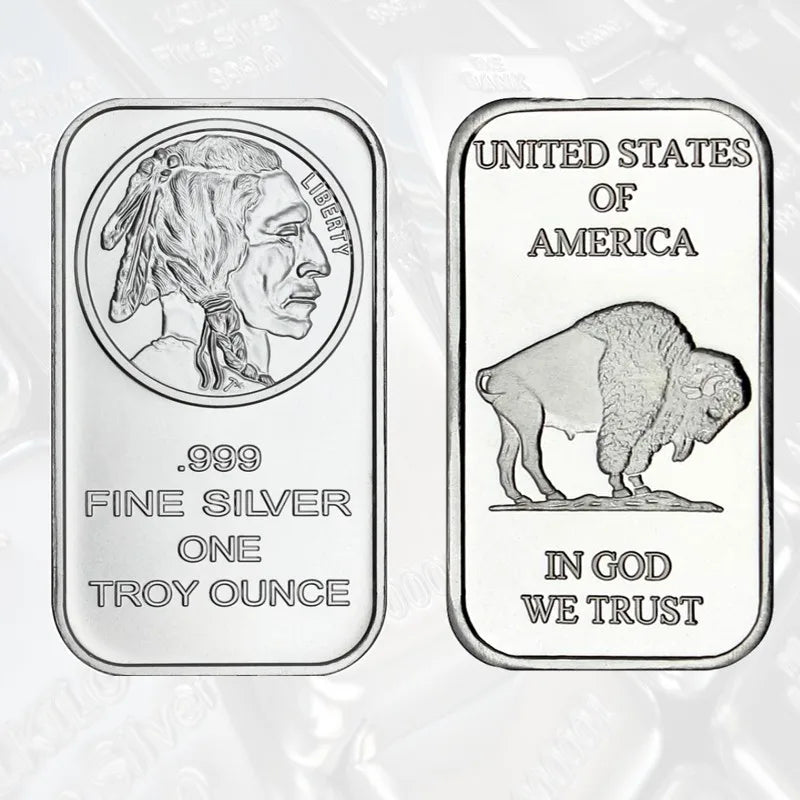 10/20Pcs Scottsdale Silver Bars Replica Silver One Troy Ounce Silver Bullion Iron Silver-Plated Craft Gifts