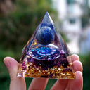 Tree of Life Orgonite Pyramide Amethyst Obsidian Stone Pyramid Crystal Healing Reiki Energy Orgone Collection