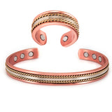 Woven Copper Magnetic Cuff – Bracelet, Ring or Set – view 3