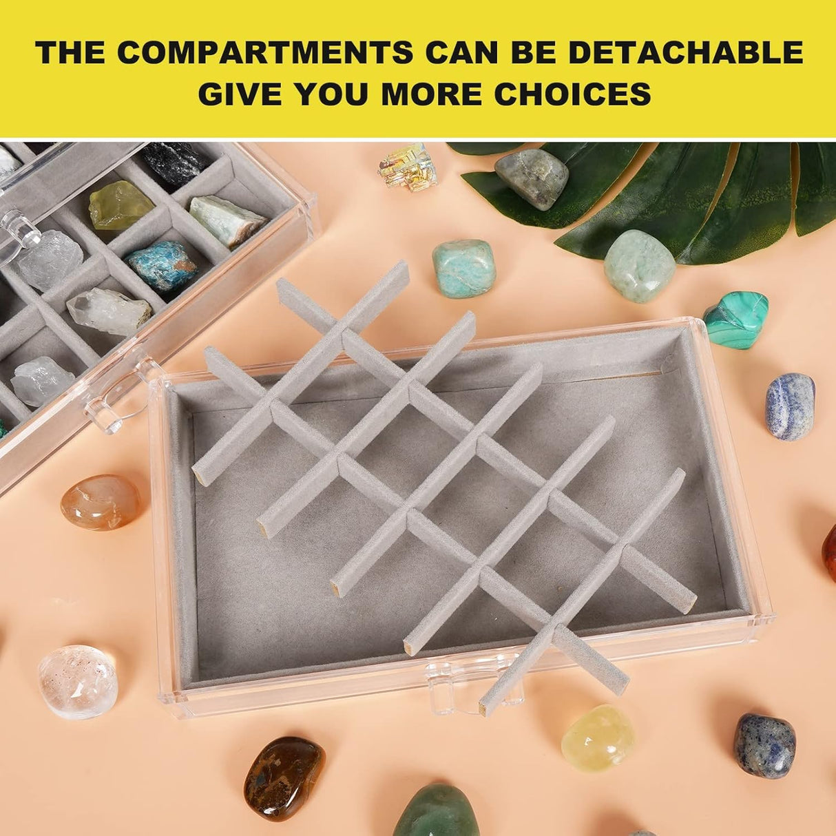 Acrylic Rock Collection Display Case – Collectibles, Crystals, Fossils Storage B