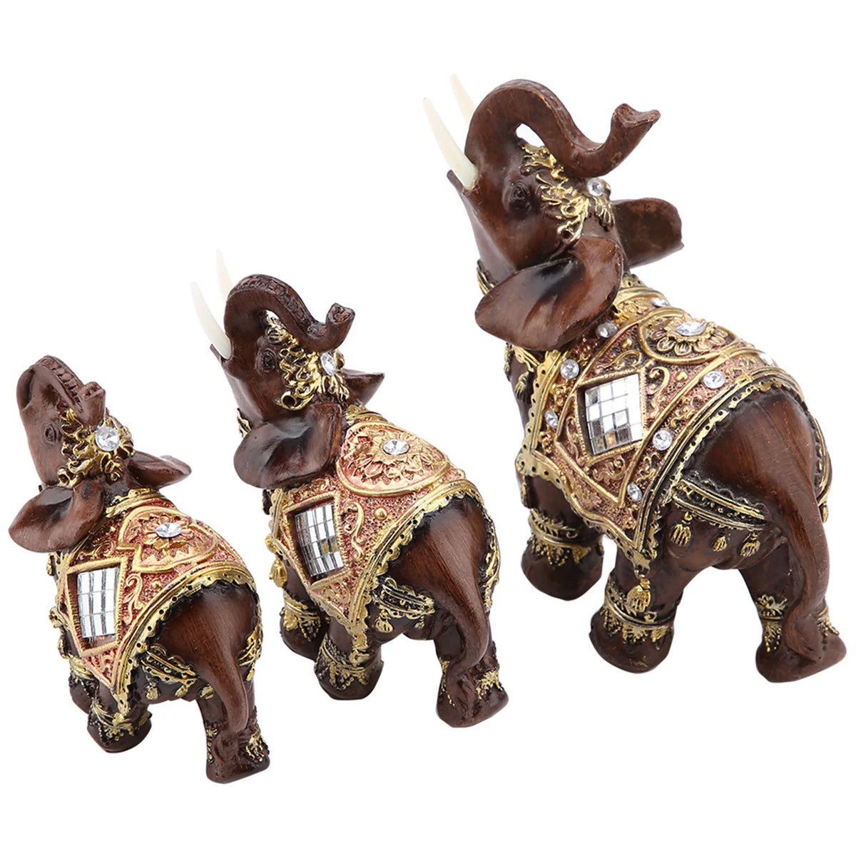 Feng Shui Wood-Grain Elephant Statue – Lucky Wealth Figurine – view 7