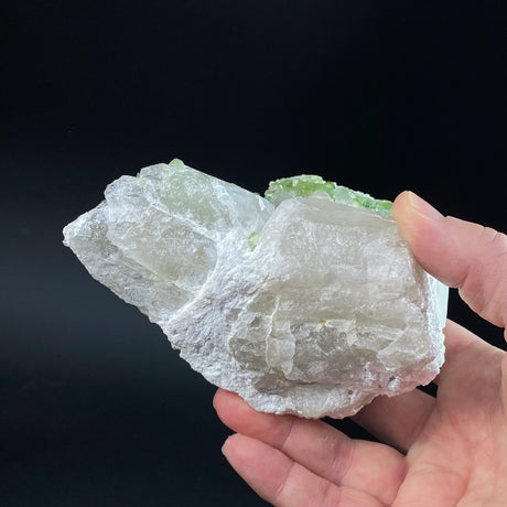 Green Tourmaline Crystals with Lepidolite on Quartz, Laghman, Afghanistan