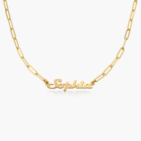 Full Silver Vintage Name Necklace - Silver Name Necklace