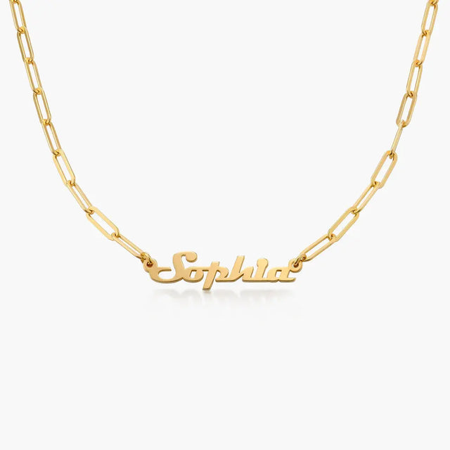 Full Silver Vintage Name Necklace - Silver Name Necklace