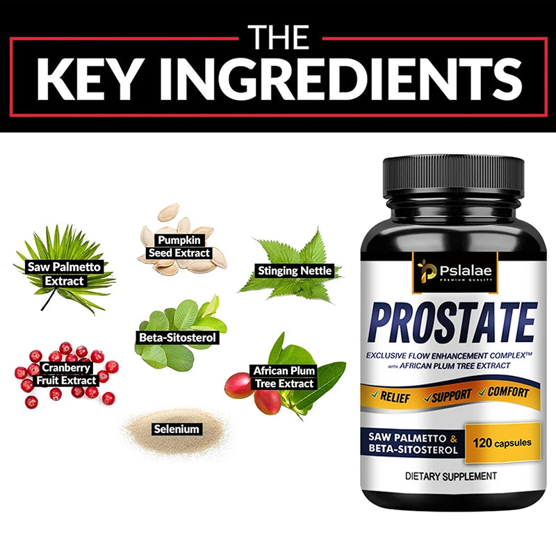 Prostate Support with Saw Palmetto – 120 Capsules Advanced Bladder Control & Nighttime Relief