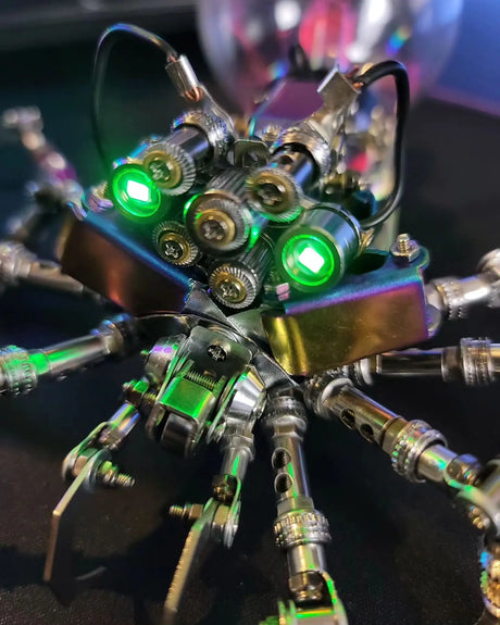 Cyberpunk Plasma Ball Spider – 3D Metal Puzzle DIY Steampunk Model Kit with Plasma Lamp