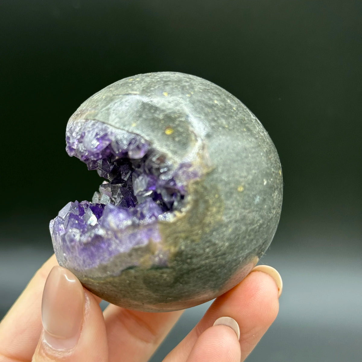 Amethyst Geode Sphere – Natural Open Crystal Ball – view 3