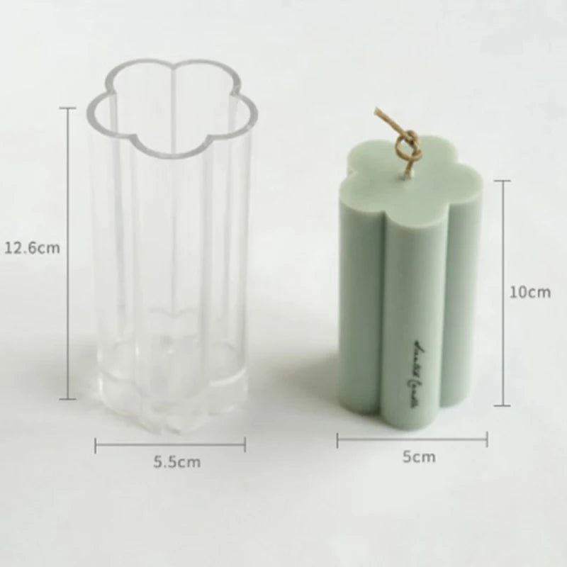 Plum Blossom Candle Mold – Clear Plastic Column Mold for Candle Making