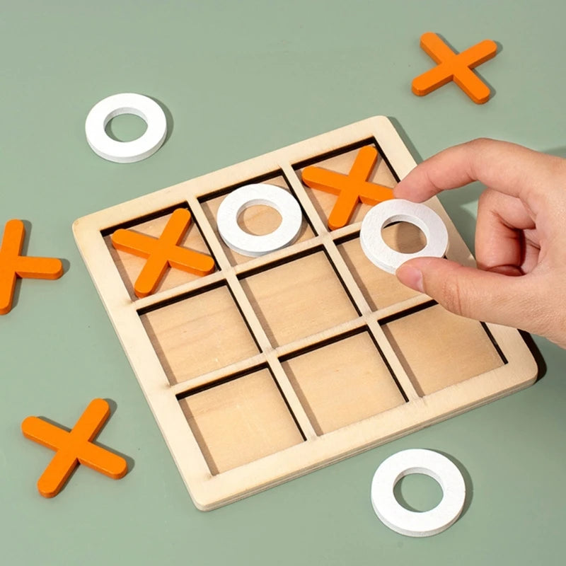 Board Game Toy Leisure Parent-Child Interaction Game Noughts And Crosses Game Wooden Board Puzzle Game Educational Toy