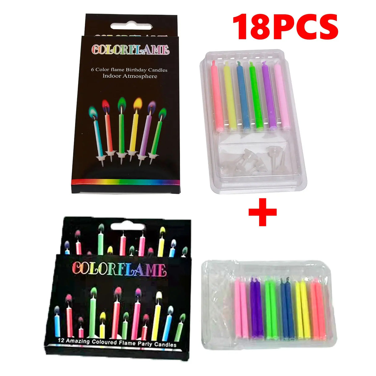 Color Flame Birthday & Christmas Candles – 6pcs / 12pcs | Super Bright, Eco-Friendly & Fun for Kids