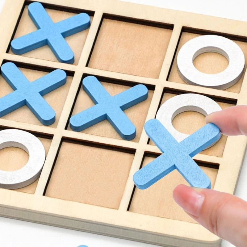 Board Game Toy Leisure Parent-Child Interaction Game Noughts And Crosses Game Wooden Board Puzzle Game Educational Toy