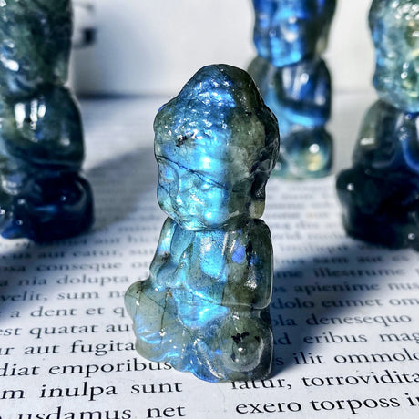 1PC High Quality Random Labradorite Sitting Buddha Natural Carving,Gemstone Jewelry,Glitter, Healing Crystal, Birthday Gift