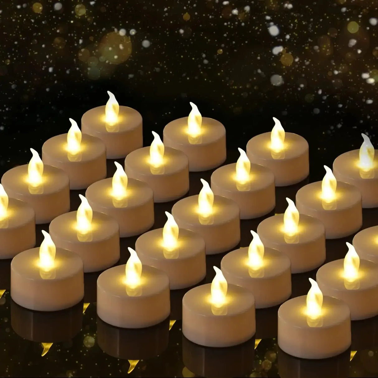 Candlium 12-Pack Warm Yellow Flameless LED Tea Light Candles Battery Operated | 200+ Hours Runtime | Safe for All Occasions