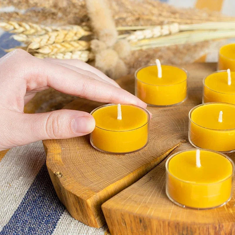 Natural Beeswax Taper Candles – Handcrafted with Cotton Wick Available in 14g / 52g Sizes