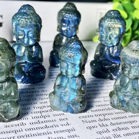 1PC High Quality Random Labradorite Sitting Buddha Natural Carving,Gemstone Jewelry,Glitter, Healing Crystal, Birthday Gift