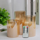 3Pcs LED Flameless Flickering Candle Set – Battery Operated with Remote Control