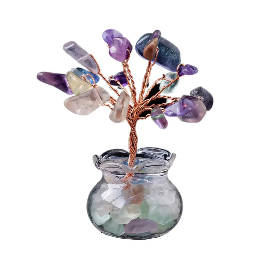 Mini Crystal Chakra Tree – Natural Gemstone Healing Ornament