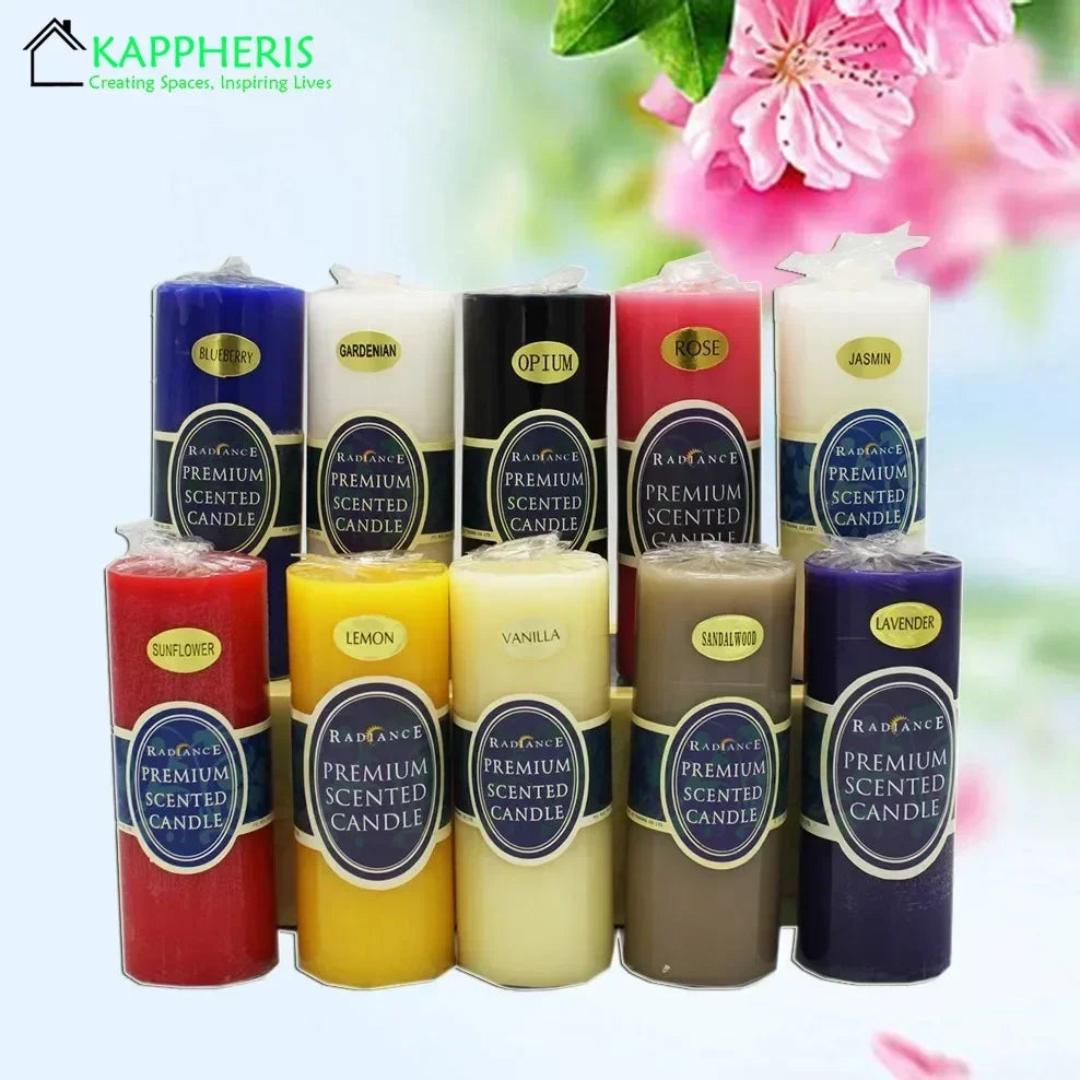 Flameless Pillar Candles – Black, Red & Yellow Scented Soy Wax Candles for Prayer, Church, or Home Aromatherapy