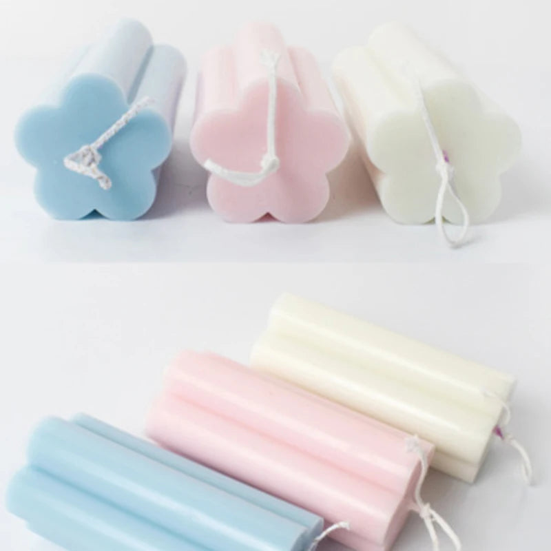 Plum Blossom Candle Mold – Clear Plastic Column Mold for Candle Making
