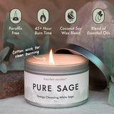 7oz White Sage Candle – Cleansing, Meditation, and Aromatherapy
