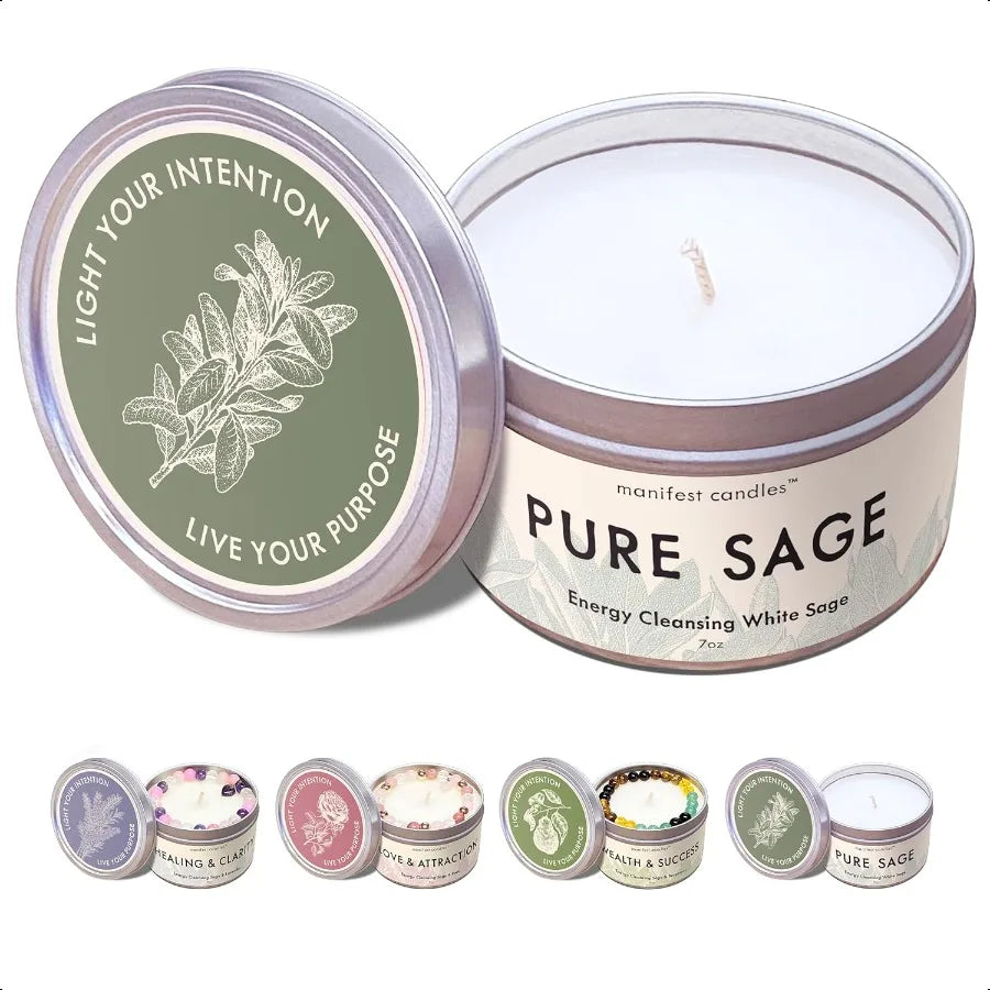 7oz White Sage Candle – Cleansing, Meditation, and Aromatherapy