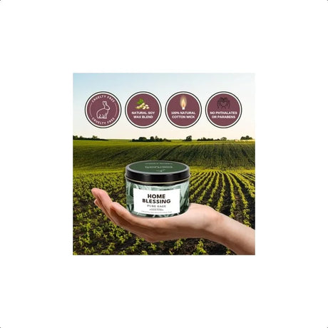 Premium Pure Sage Candle – Natural Soy Wax, Clean Burn, Non-Toxic