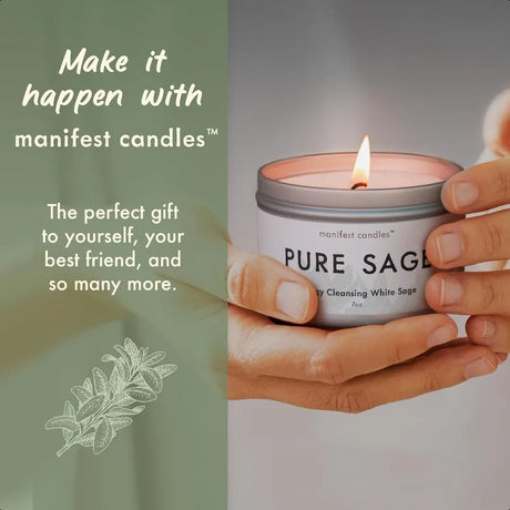 7oz White Sage Candle – Cleansing, Meditation, and Aromatherapy