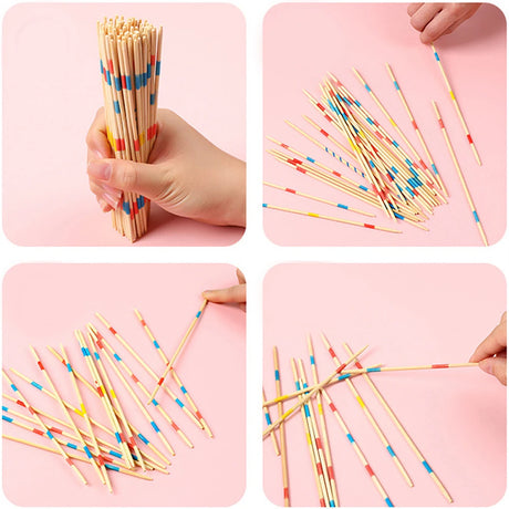 Pick Up Sticks Wooden Game – Classic Mikado Family Fun