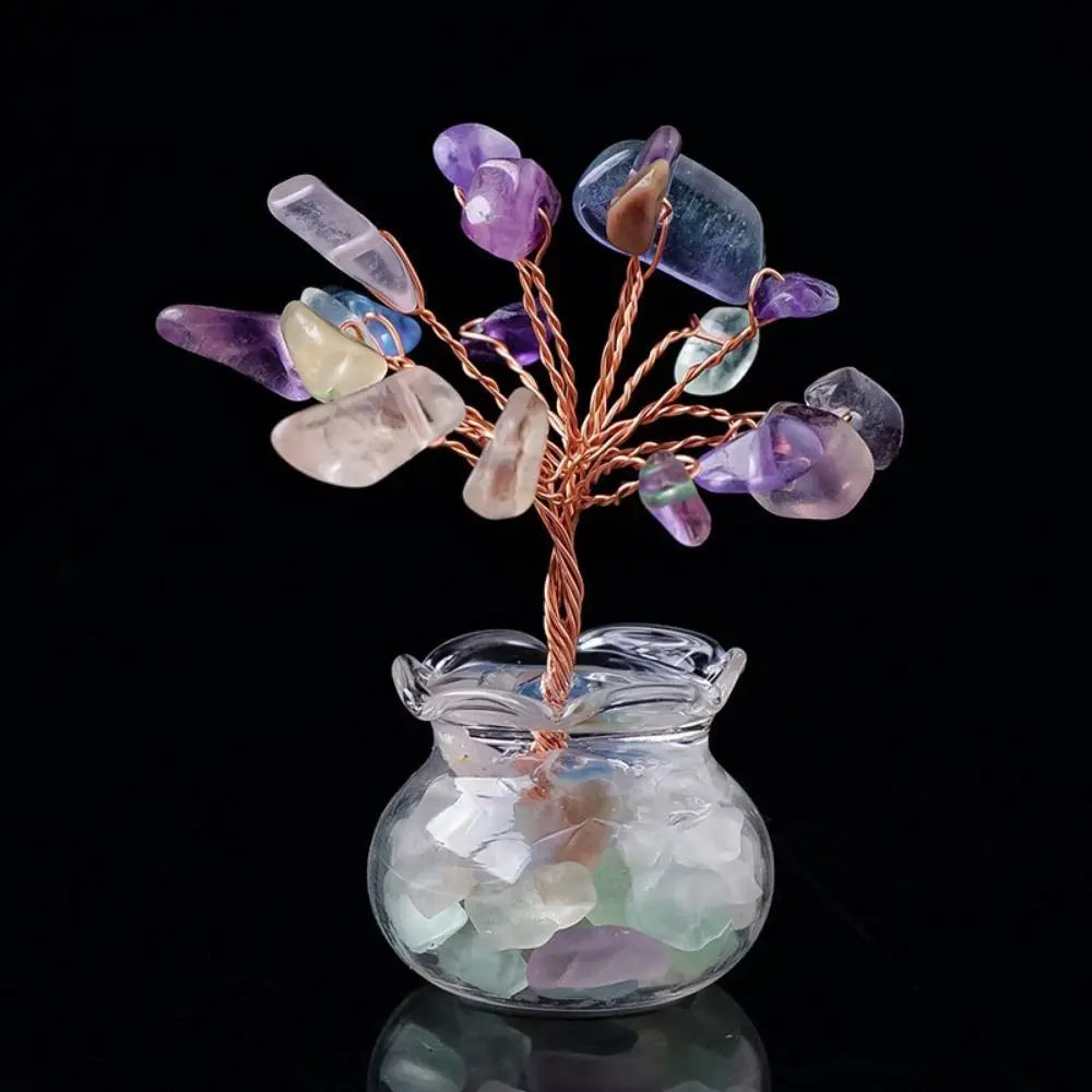 Mini Crystal Chakra Tree – Natural Gemstone Healing Ornament