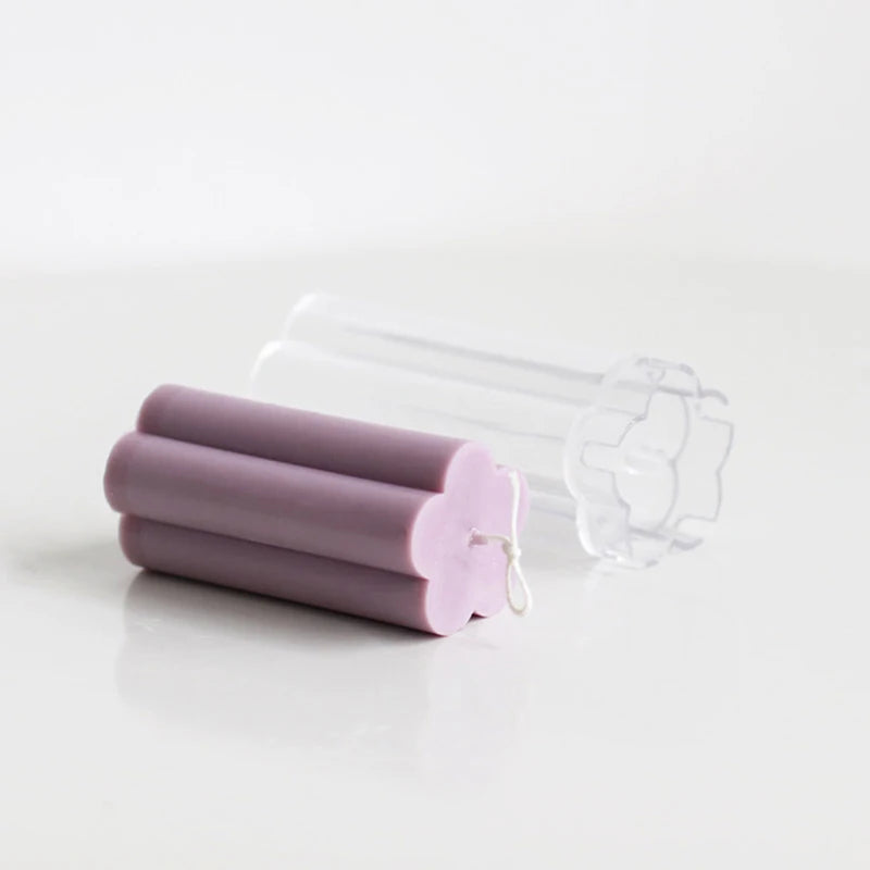 Plum Blossom Candle Mold – Clear Plastic Column Mold for Candle Making