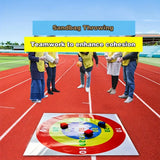 Set, throwing tray and sandbag, sandbag game, holiday party game, team activity game, family game, sandbag throwing game