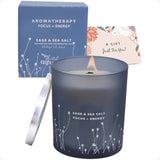 Sage & Sea Salt Scented Candle – 10.6 oz Natural Soy with Wood Wick
