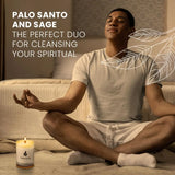 Sage and Palo Santo Candle – 50-Hour Long Lasting Soy Candle with Essential Oils