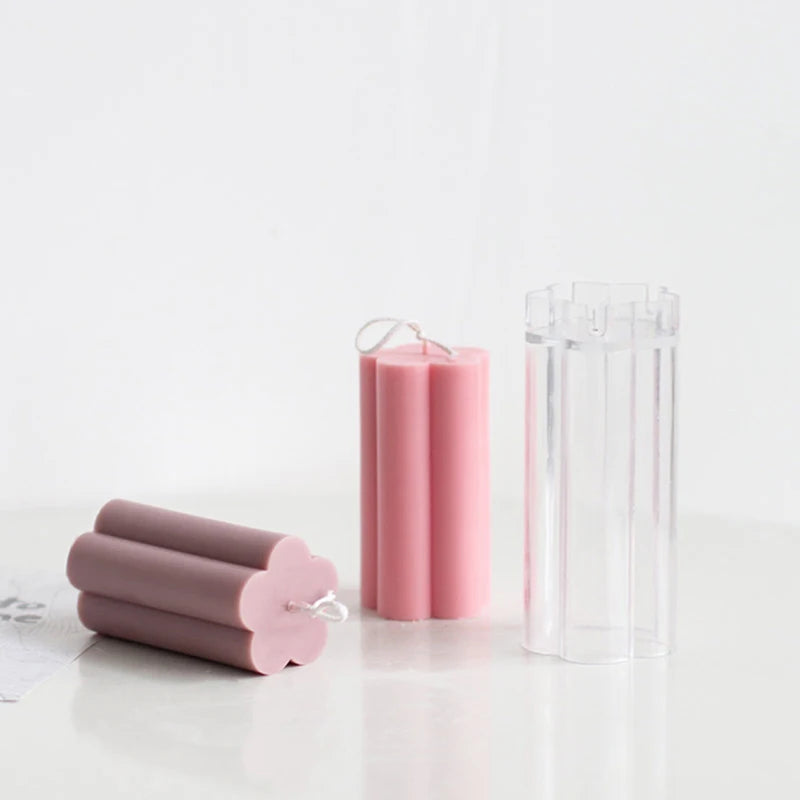 Plum Blossom Candle Mold – Clear Plastic Column Mold for Candle Making