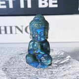 1PC High Quality Random Labradorite Sitting Buddha Natural Carving,Gemstone Jewelry,Glitter, Healing Crystal, Birthday Gift