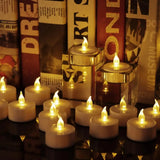 Candlium 12-Pack Warm Yellow Flameless LED Tea Light Candles Battery Operated | 200+ Hours Runtime | Safe for All Occasions