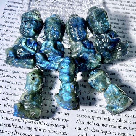 1PC High Quality Random Labradorite Sitting Buddha Natural Carving,Gemstone Jewelry,Glitter, Healing Crystal, Birthday Gift