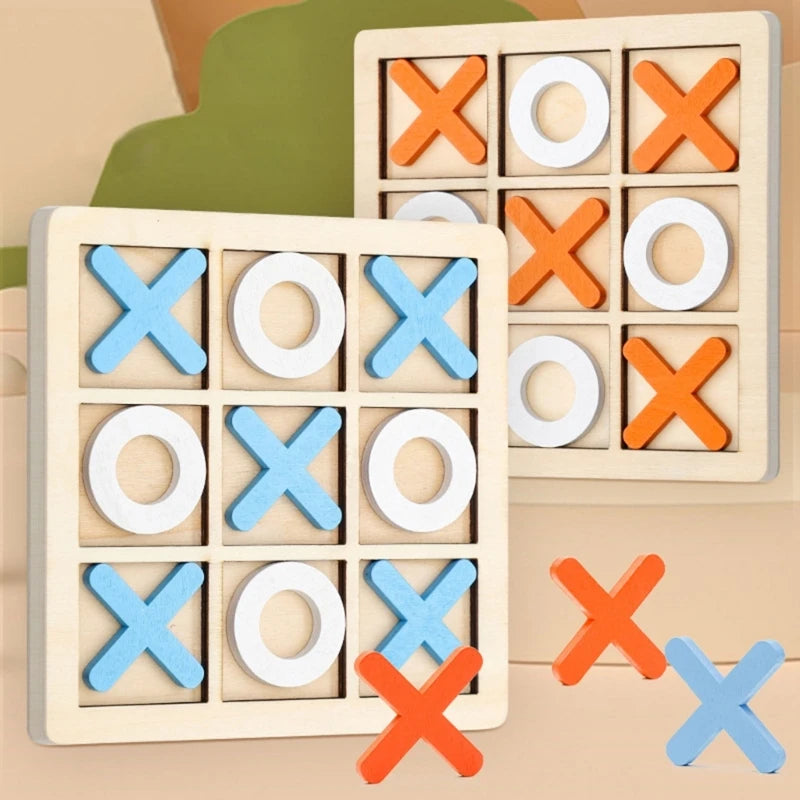 Board Game Toy Leisure Parent-Child Interaction Game Noughts And Crosses Game Wooden Board Puzzle Game Educational Toy