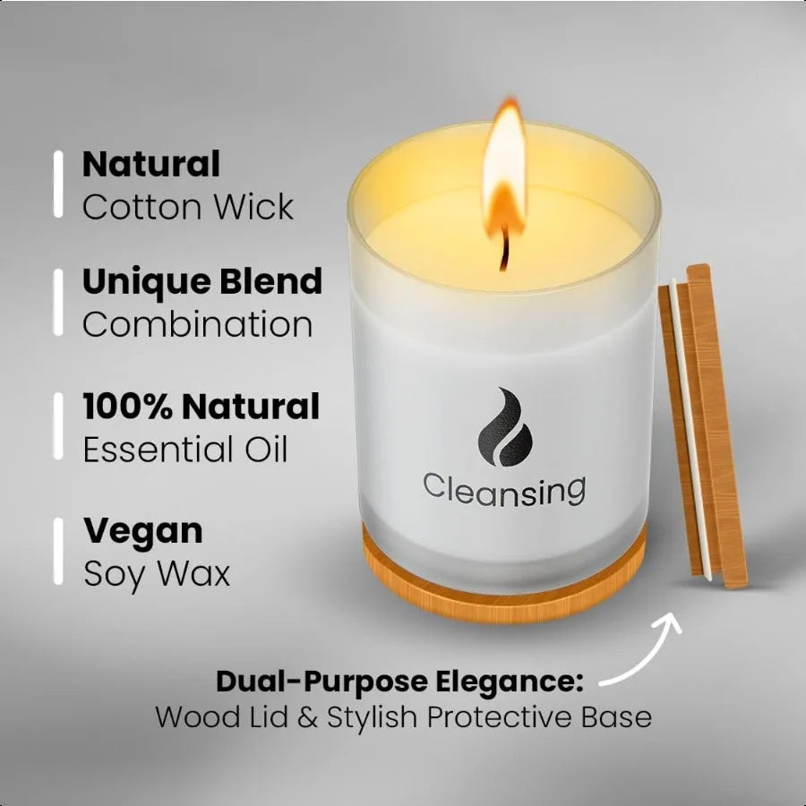 Sage and Palo Santo Candle – 50-Hour Long Lasting Soy Candle with Essential Oils