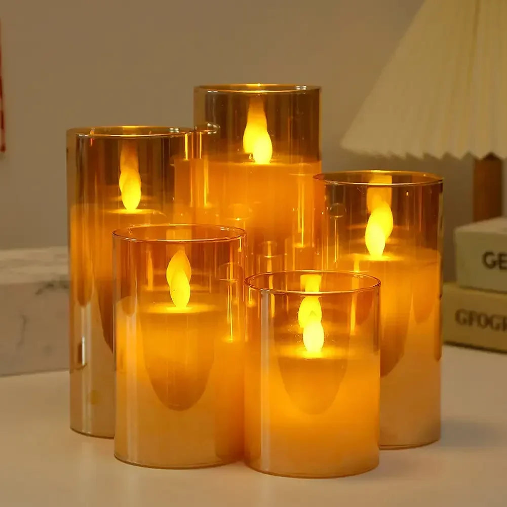 3Pcs LED Flameless Flickering Candle Set – Battery Operated with Remote Control