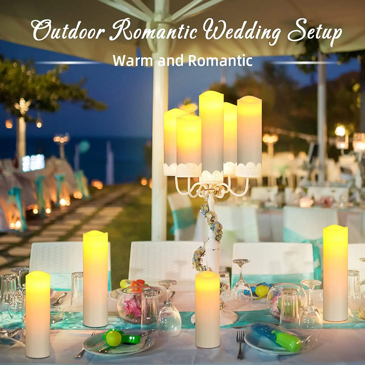 LED Flameless Candle Set (12–180 Pcs) – Battery Operated Pillar Candles with Remote Control