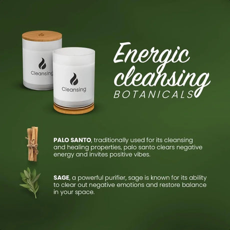 Sage and Palo Santo Candle – 50-Hour Long Lasting Soy Candle with Essential Oils