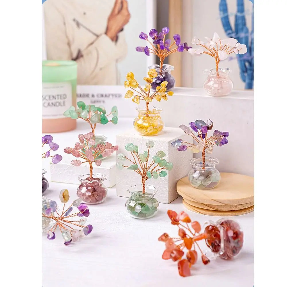 Mini Crystal Chakra Tree – Natural Gemstone Healing Ornament